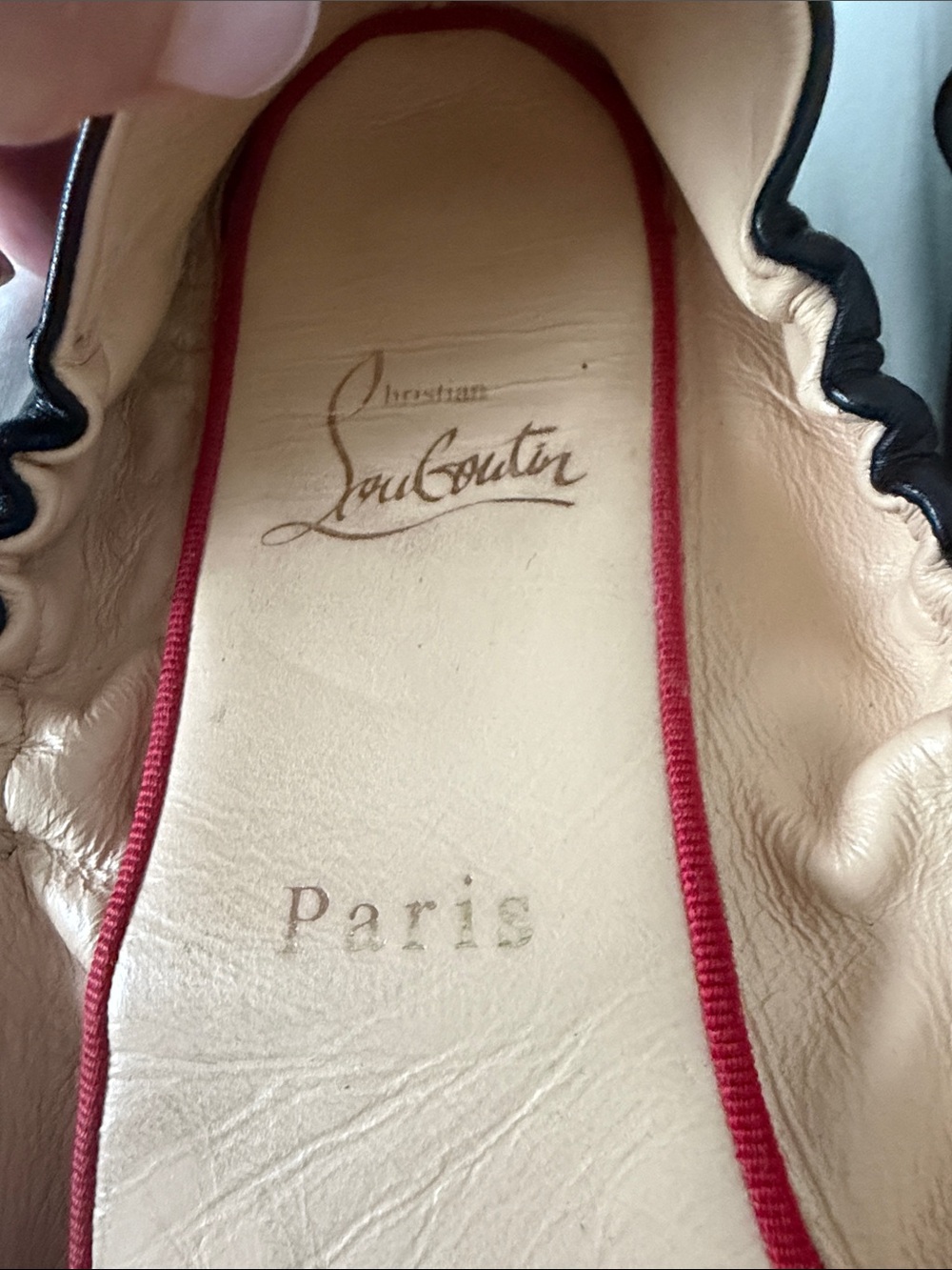Christian Louboutin Black Leather Bow Ballet Flats - Picture 2 of 13